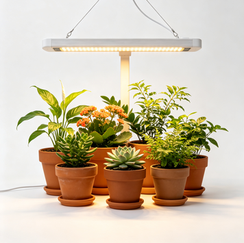 Poterra Lámpara de Crecimiento de Escritorio, Espectro Completo para Plantas de Interior, Temporizador Automático 4/8/12h, Altura Regulable 10-26 Pulgadas, 6 Niveles de Brillo